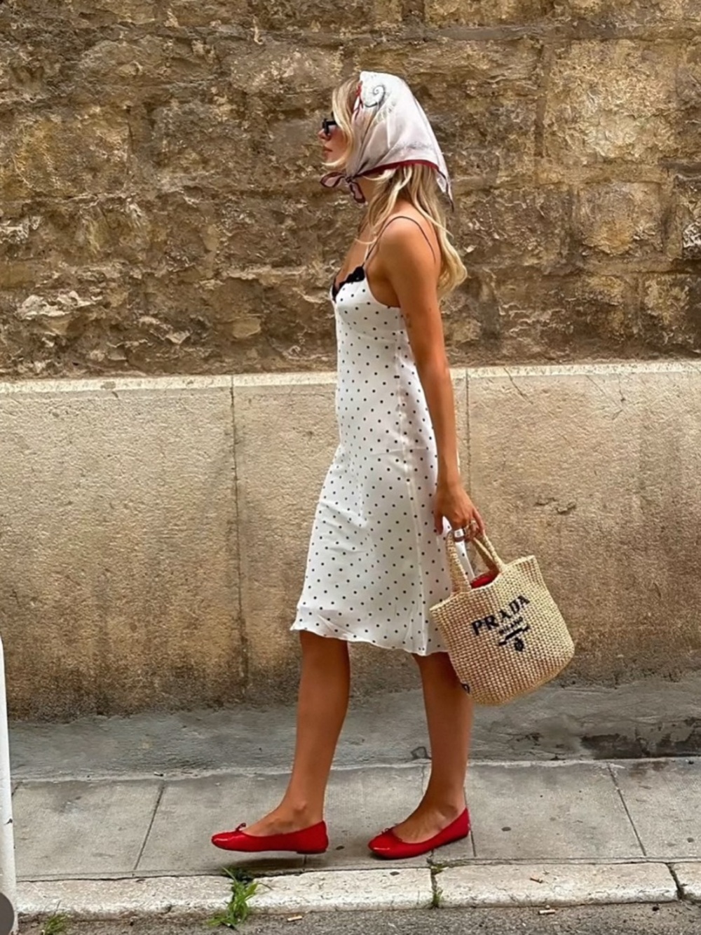Lace Black and White Dot midi dress Size S
